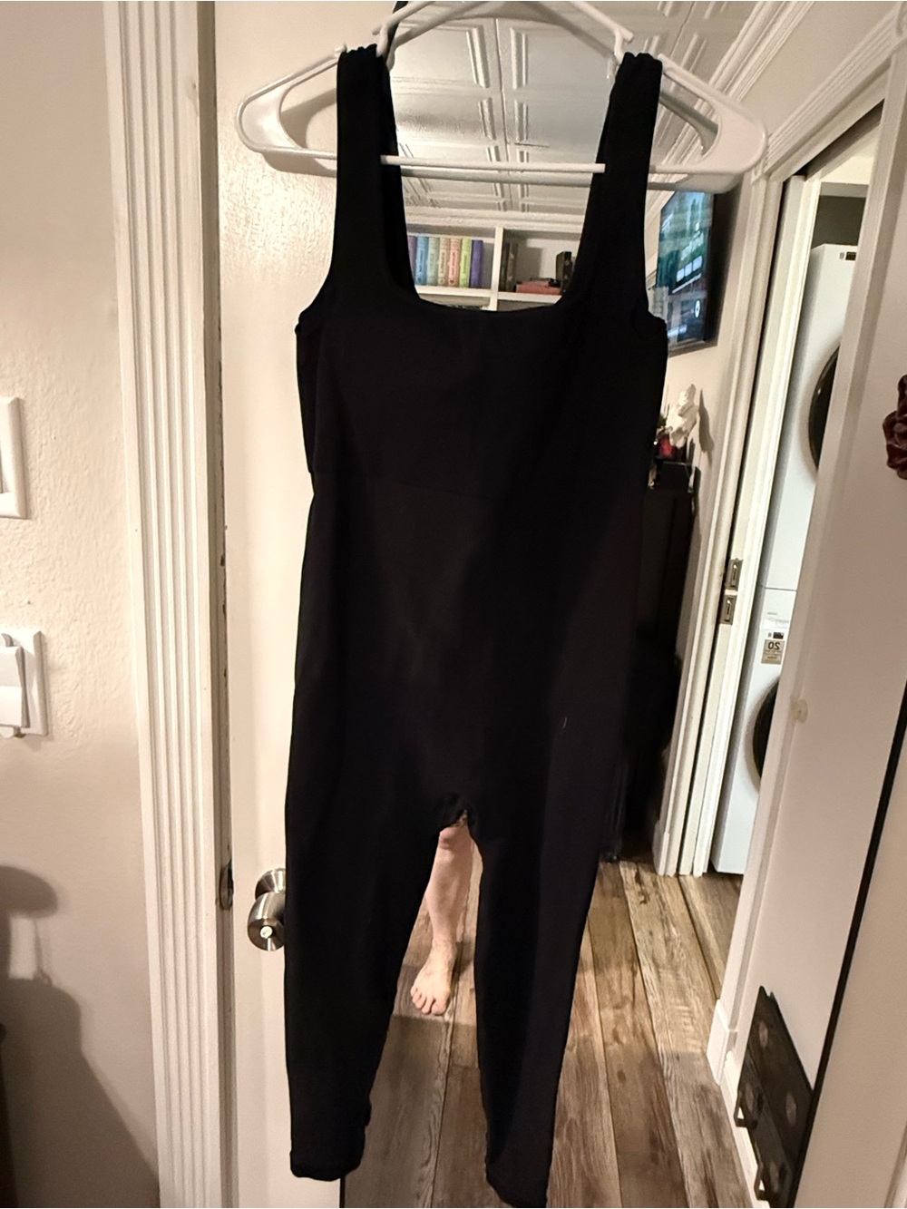 Black One-Piece Sleeveless Stretchy Bodysuit